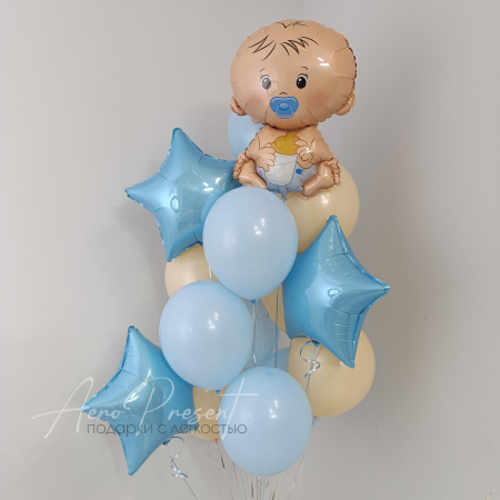 Бежево-голубое облако для малыша